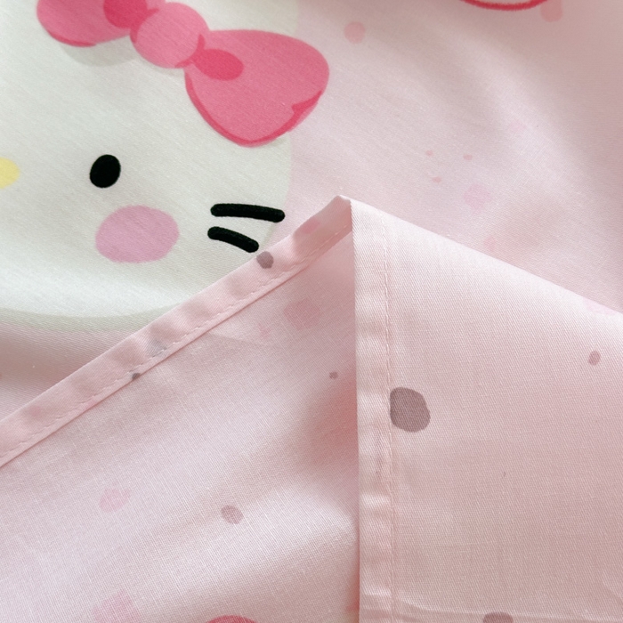 91家纺网 家纺一手货源 找家纺 曼之夏 2025新款全棉纯棉40支学生季卡通印花床单单床单床单单件 甜心猫咪