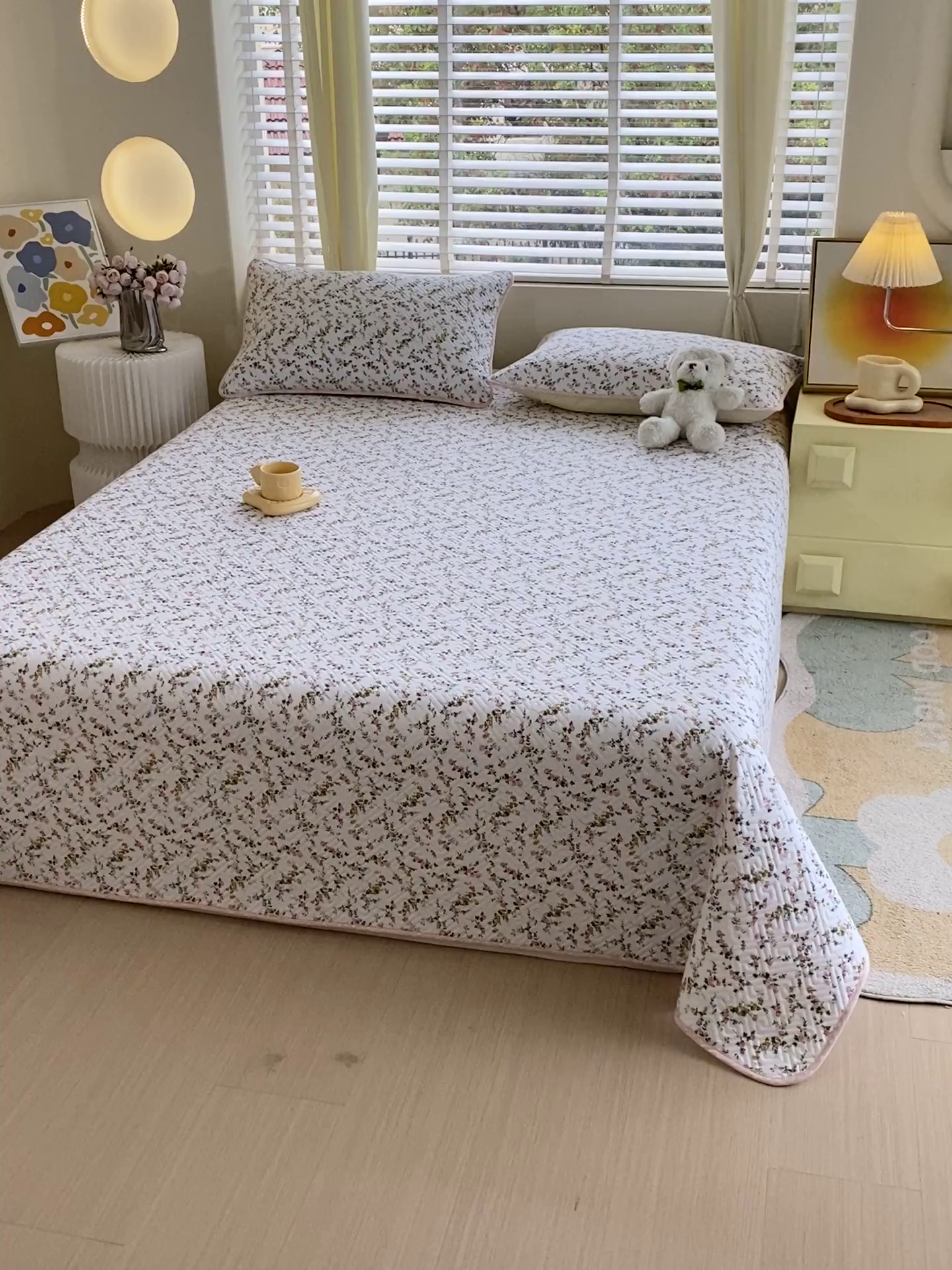 91家纺网 家纺一手货源 找家纺 羽爱家纺 2025新款A类双面印花全棉水洗床盖套件-三件套 月影倾城-