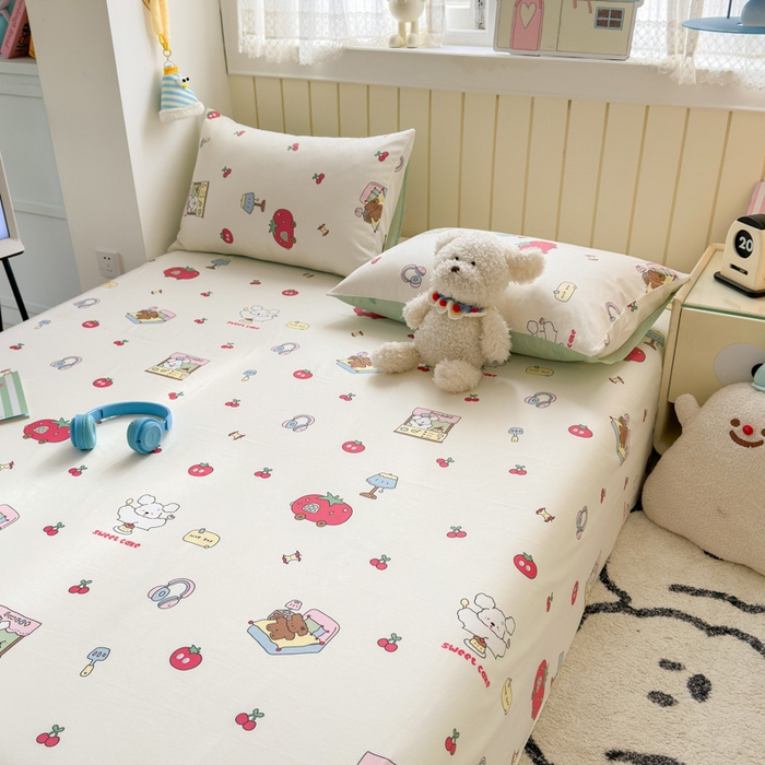 91家纺网 家纺一手货源 找家纺 曼之夏 2025新款全棉纯棉40支学生季卡通印花床单单床单床单单件 童画