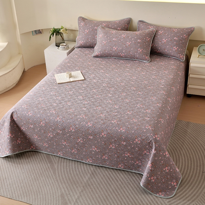 91家纺网 家纺一手货源 找家纺 羽爱家纺 2025新款A类双面印花全棉水洗床盖套件-三件套 长岛花-