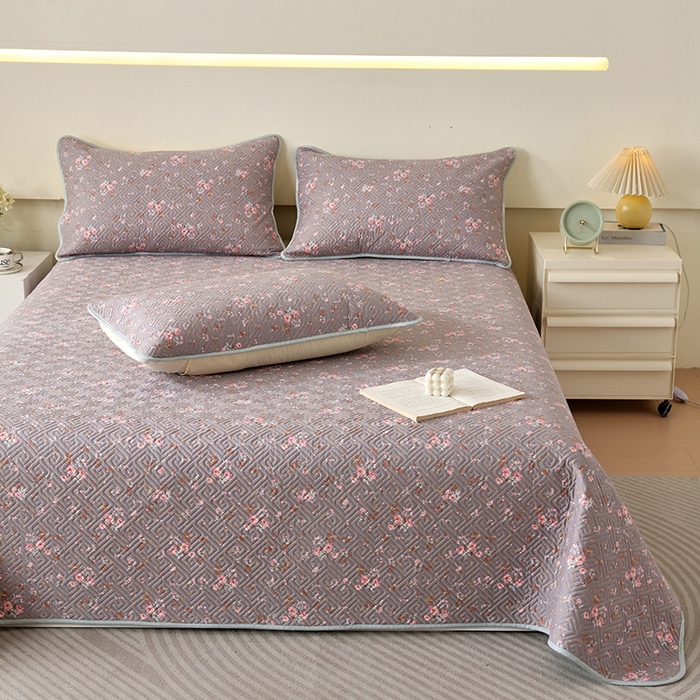 91家纺网 家纺一手货源 找家纺 羽爱家纺 2025新款A类双面印花全棉水洗床盖套件-三件套 长岛花-
