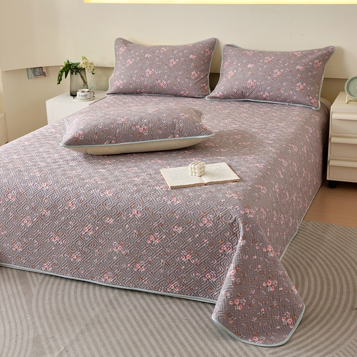 91家纺网 家纺一手货源 找家纺 羽爱家纺 2025新款A类双面印花全棉水洗床盖套件-三件套 长岛花-