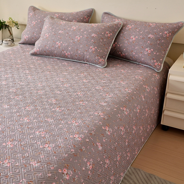 91家纺网 家纺一手货源 找家纺 羽爱家纺 2025新款A类双面印花全棉水洗床盖套件-三件套 长岛花-