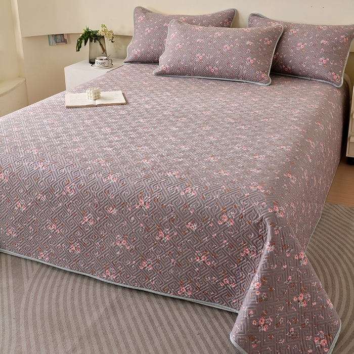 91家纺网 家纺一手货源 找家纺 羽爱家纺 2025新款A类双面印花全棉水洗床盖套件-三件套 长岛花-