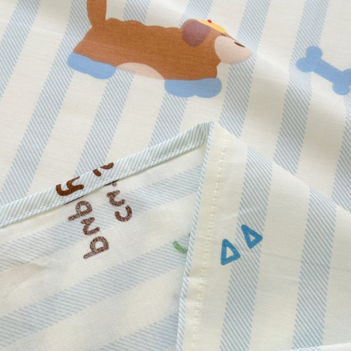 91家纺网 家纺一手货源 找家纺 曼之夏 2025新款全棉纯棉40支学生季卡通印花床单单床单床单单件 椰蓝小腊肠