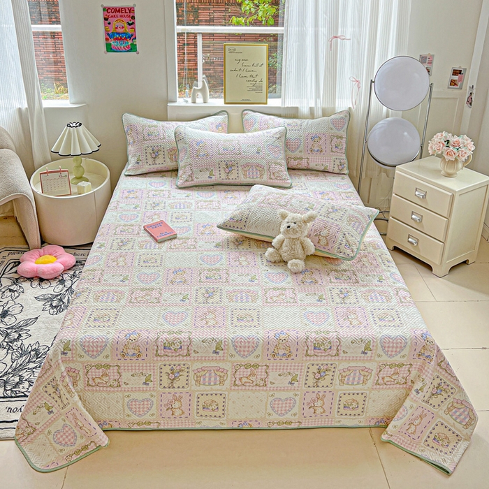 羽爱家纺 2025新款A类双面印花全棉水洗床盖套件-三件套 彩虹蛋糕