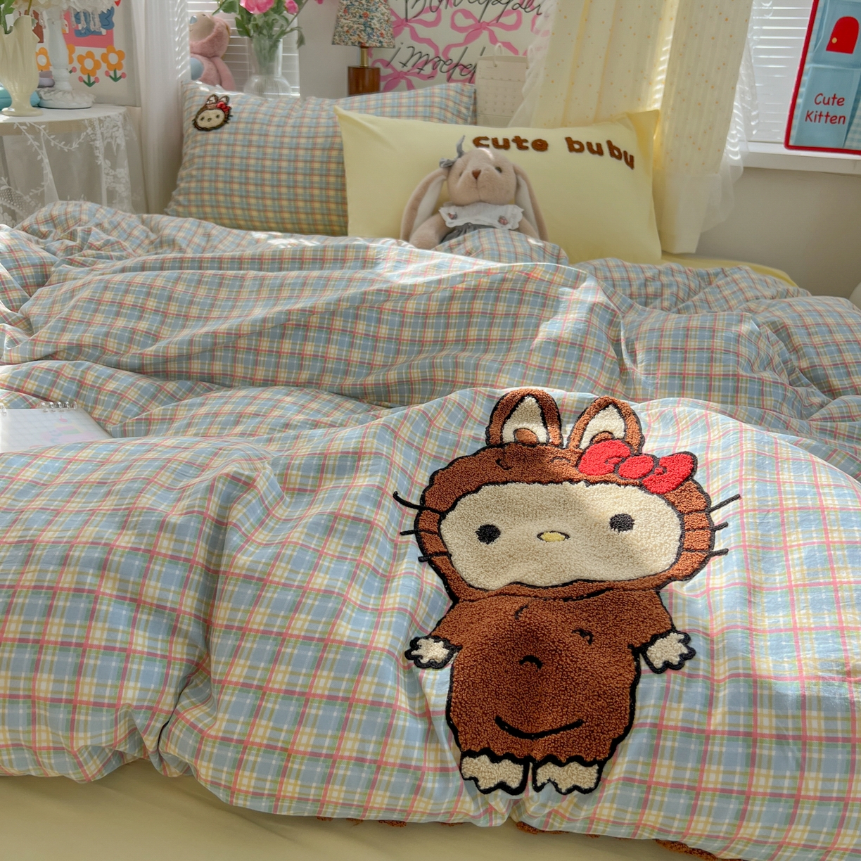 91家纺网 家纺一手货源 找家纺 （总）子钦家纺 2025新款云朵棉水洗棉INS风毛巾绣四件套