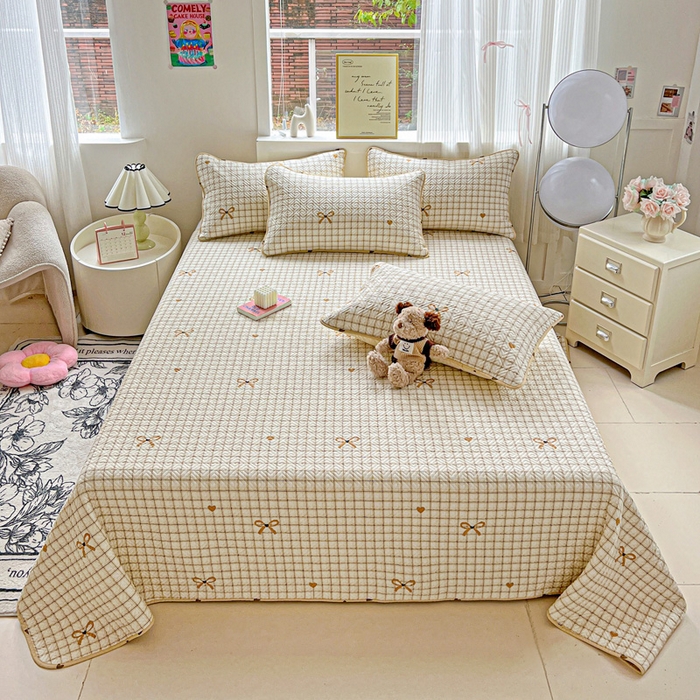 羽爱家纺 2025新款A类双面印花全棉水洗床盖套件-三件套 极简主义