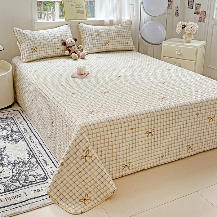 91家纺网 家纺一手货源 找家纺 羽爱家纺 2025新款A类双面印花全棉水洗床盖套件-三件套 极简主义