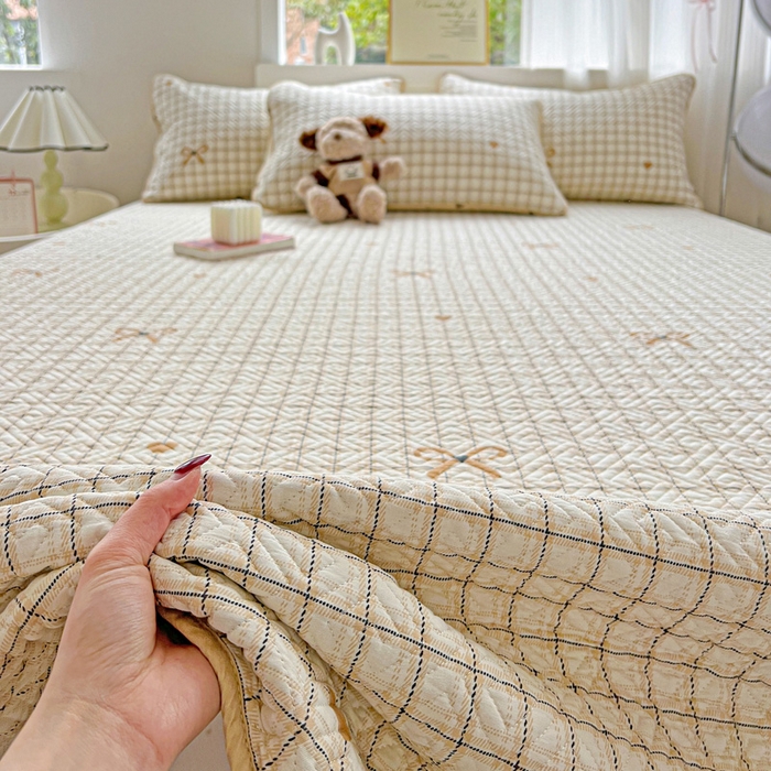 91家纺网 家纺一手货源 找家纺 羽爱家纺 2025新款A类双面印花全棉水洗床盖套件-三件套 极简主义