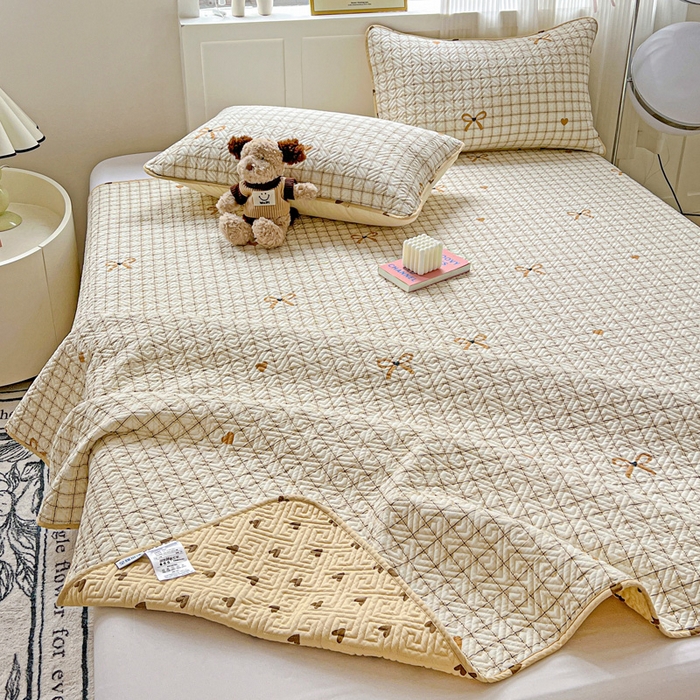 91家纺网 家纺一手货源 找家纺 羽爱家纺 2025新款A类双面印花全棉水洗床盖套件-三件套 极简主义