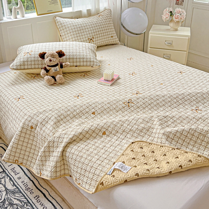 91家纺网 家纺一手货源 找家纺 羽爱家纺 2025新款A类双面印花全棉水洗床盖套件-三件套 极简主义