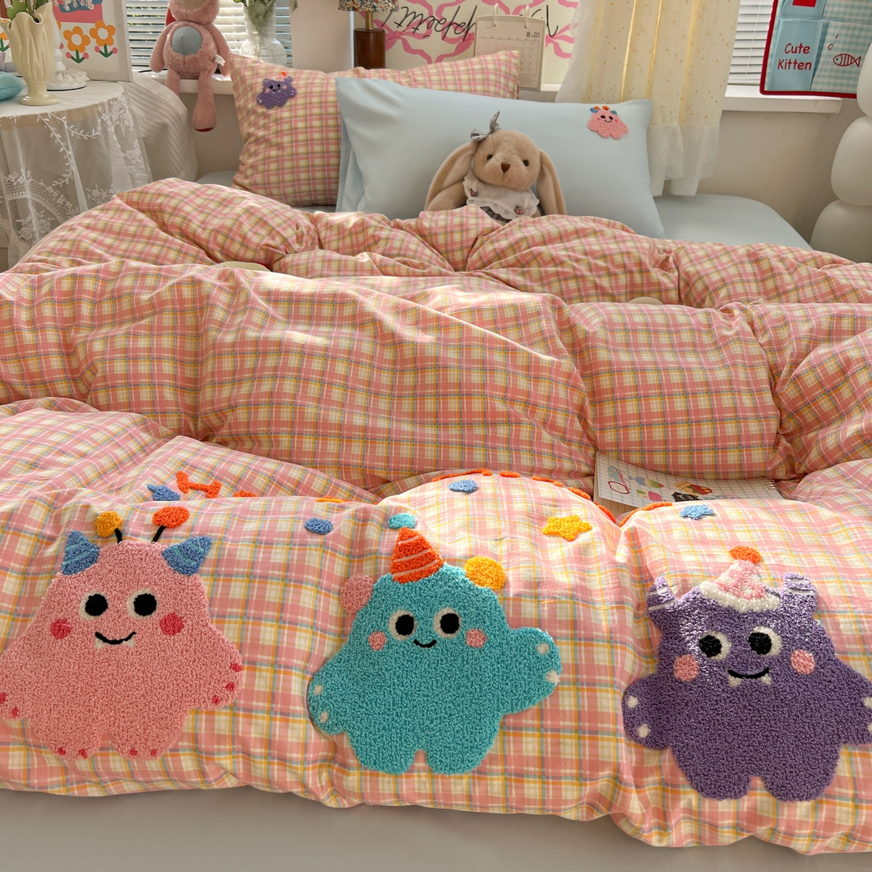 91家纺网 家纺一手货源 找家纺 （总）子钦家纺 2025新款云朵棉水洗棉INS风毛巾绣四件套