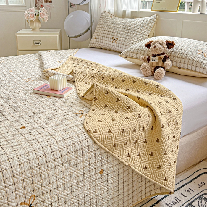 91家纺网 家纺一手货源 找家纺 羽爱家纺 2025新款A类双面印花全棉水洗床盖套件-三件套 极简主义