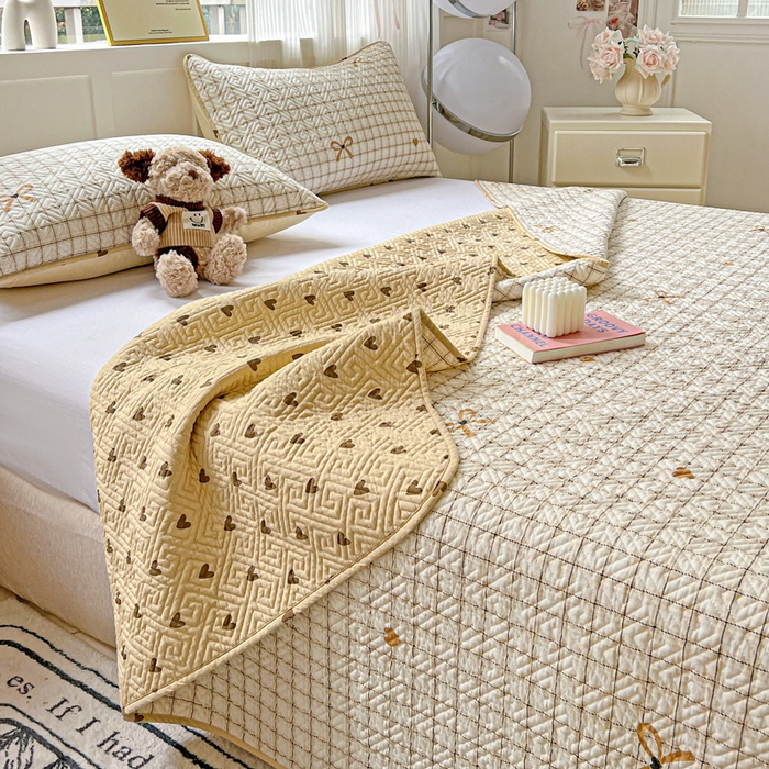 91家纺网 家纺一手货源 找家纺 羽爱家纺 2025新款A类双面印花全棉水洗床盖套件-三件套 极简主义