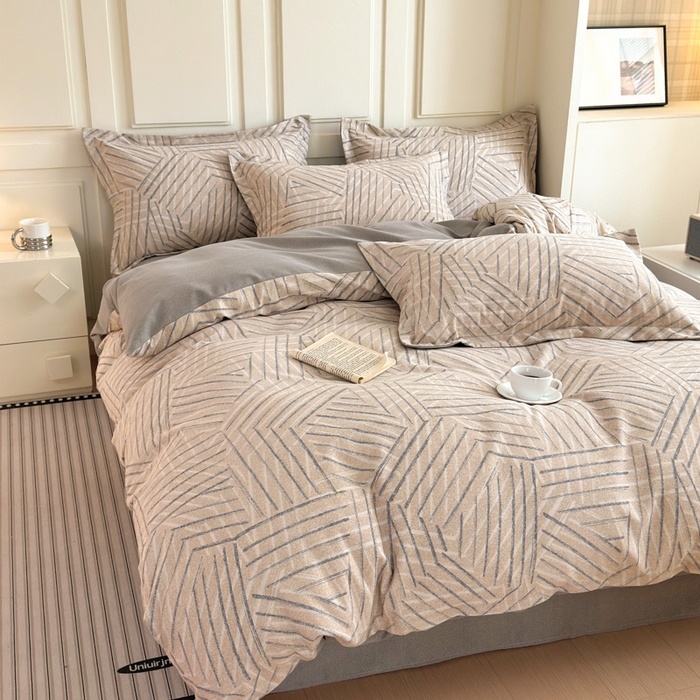 91家纺网 家纺一手货源 找家纺 （总）曼之夏 2025新款原棉加厚磨毛印花四件套