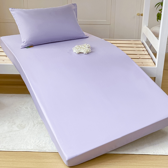 91家纺网 家纺一手货源 找家纺 凡客家居 2025新款全棉学生床笠三件套 丁香紫