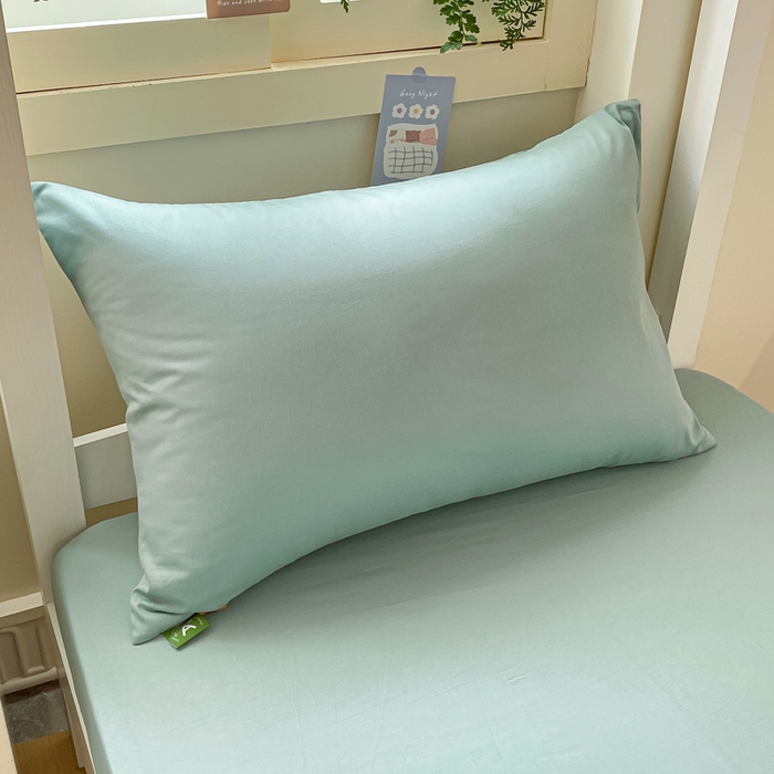 91家纺网 家纺一手货源 找家纺 凡客家居 2025新款全棉学生床笠三件套 氧气蓝