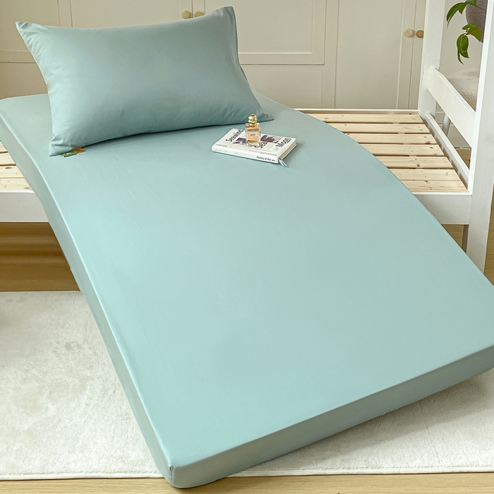 91家纺网 家纺一手货源 找家纺 凡客家居 2025新款全棉学生床笠三件套 氧气蓝