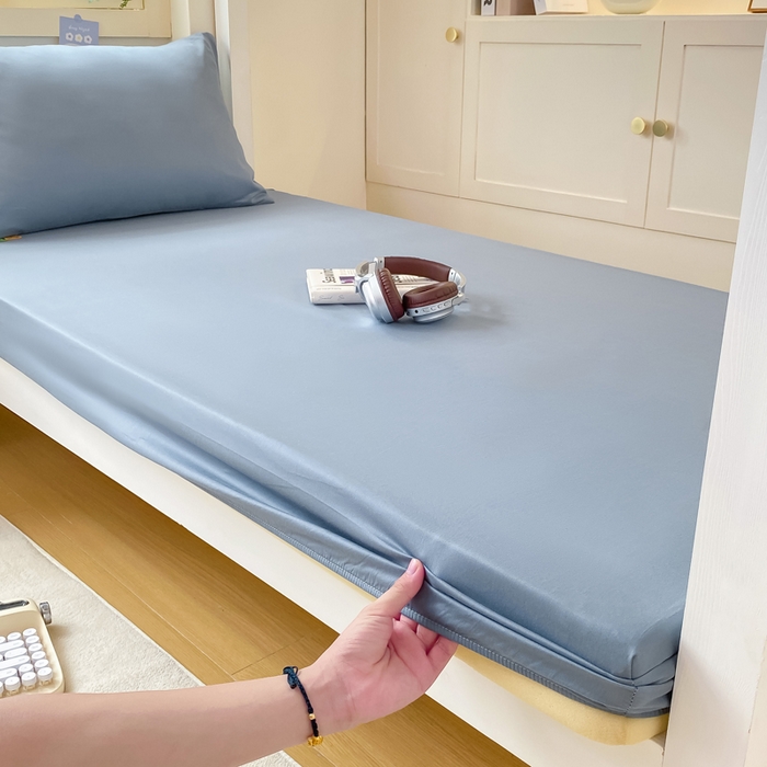 91家纺网 家纺一手货源 找家纺 凡客家居 2025新款全棉学生床笠三件套 蔚蓝