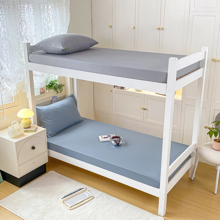 91家纺网 家纺一手货源 找家纺 凡客家居 2025新款全棉学生床笠三件套 蔚蓝