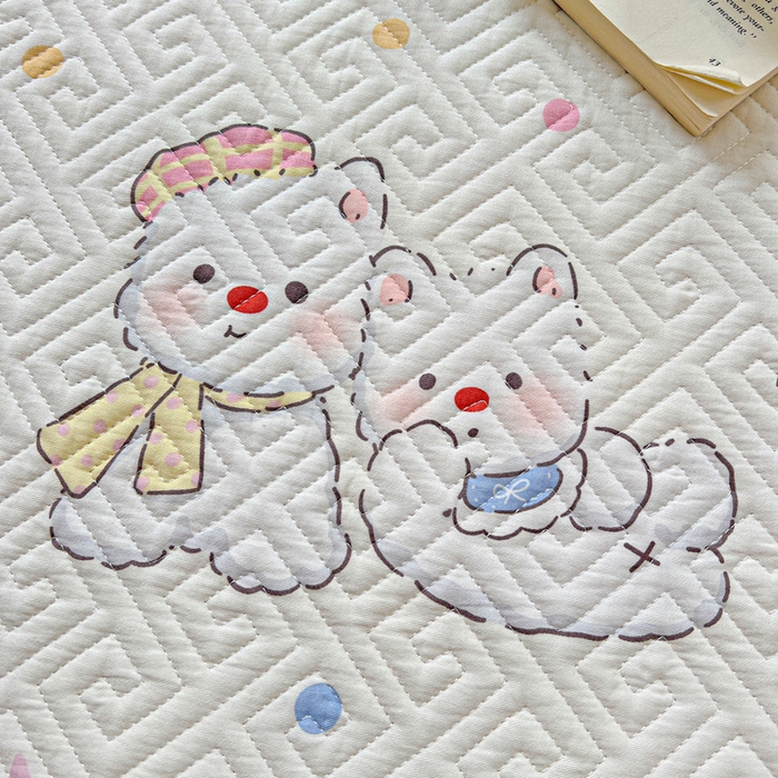 91家纺网 家纺一手货源 找家纺 羽爱家纺 2025新款A类双面印花全棉水洗床盖套件-三件套 甜蜜伙伴