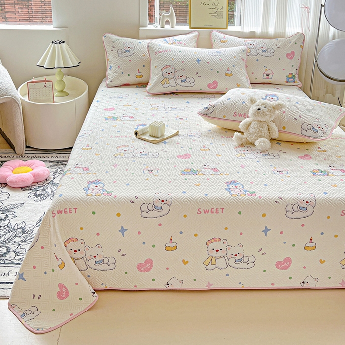 91家纺网 家纺一手货源 找家纺 羽爱家纺 2025新款A类双面印花全棉水洗床盖套件-三件套 甜蜜伙伴