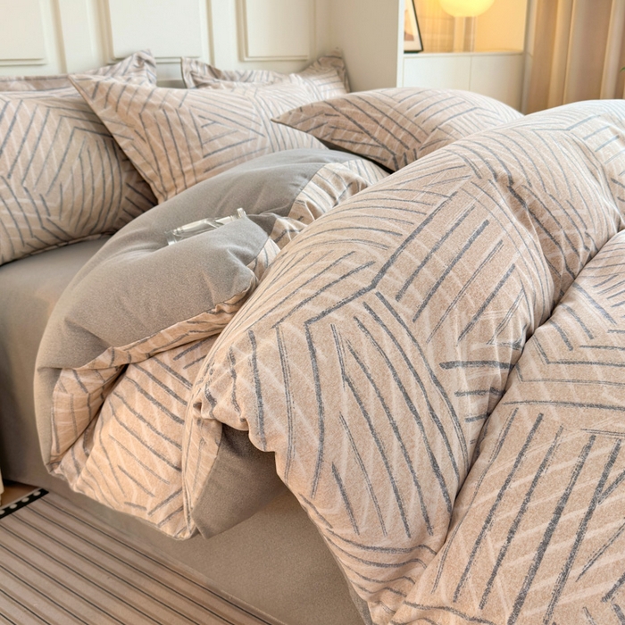 91家纺网 家纺一手货源 找家纺 （总）曼之夏 2025新款原棉加厚磨毛印花四件套