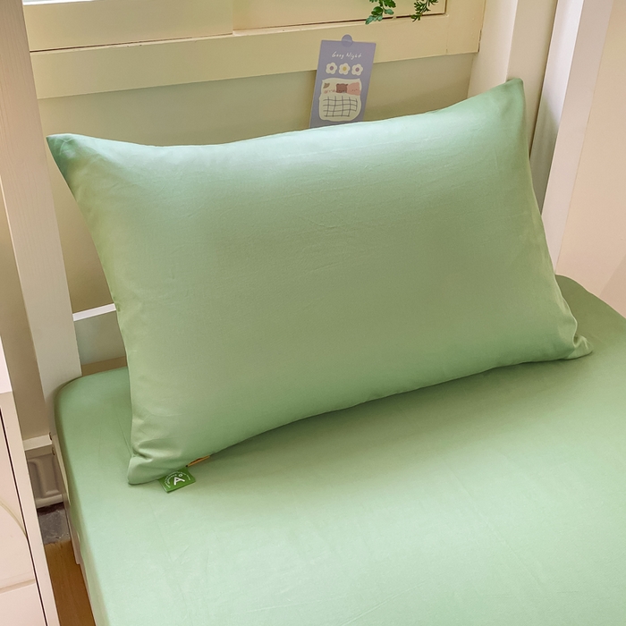 91家纺网 家纺一手货源 找家纺 凡客家居 2025新款全棉学生床笠三件套 中绿