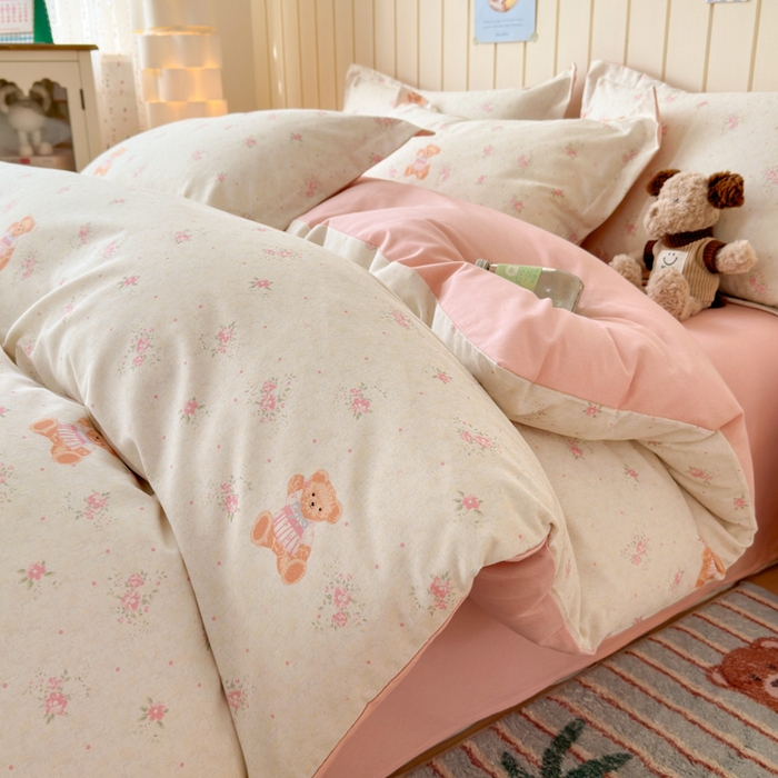 91家纺网 家纺一手货源 找家纺 （总）曼之夏 2025新款原棉加厚磨毛印花四件套