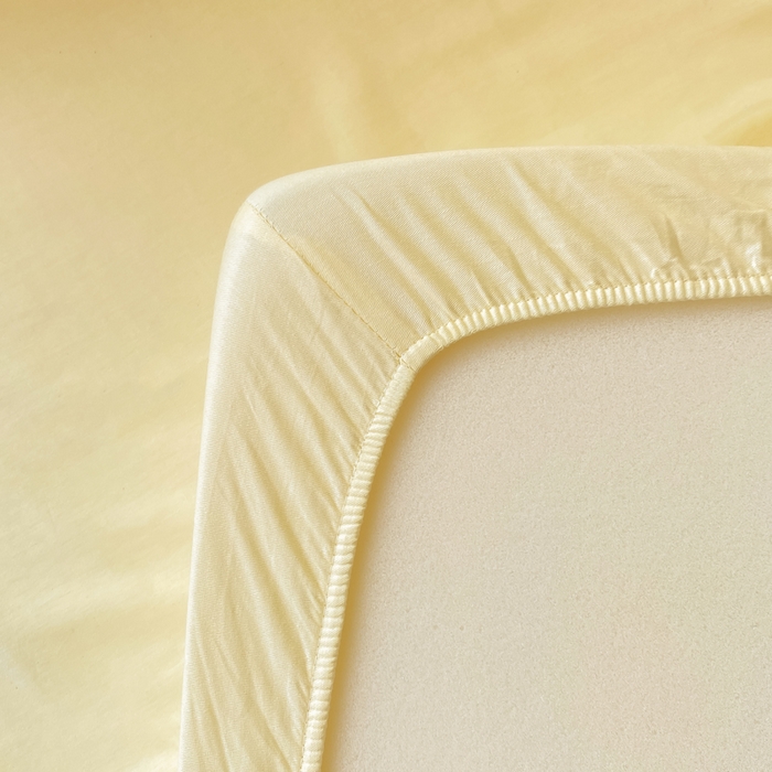 91家纺网 家纺一手货源 找家纺 凡客家居 2025新款全棉学生床笠三件套 茉莉黄