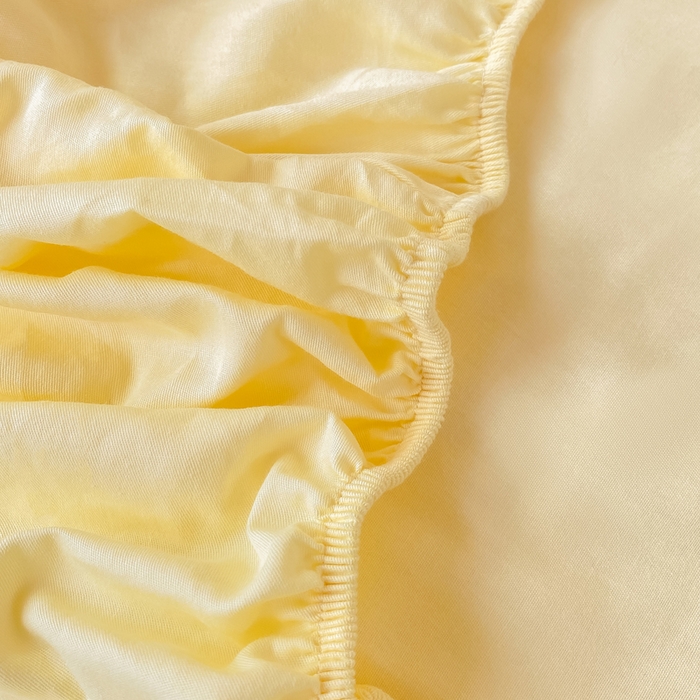 91家纺网 家纺一手货源 找家纺 凡客家居 2025新款全棉学生床笠三件套 茉莉黄