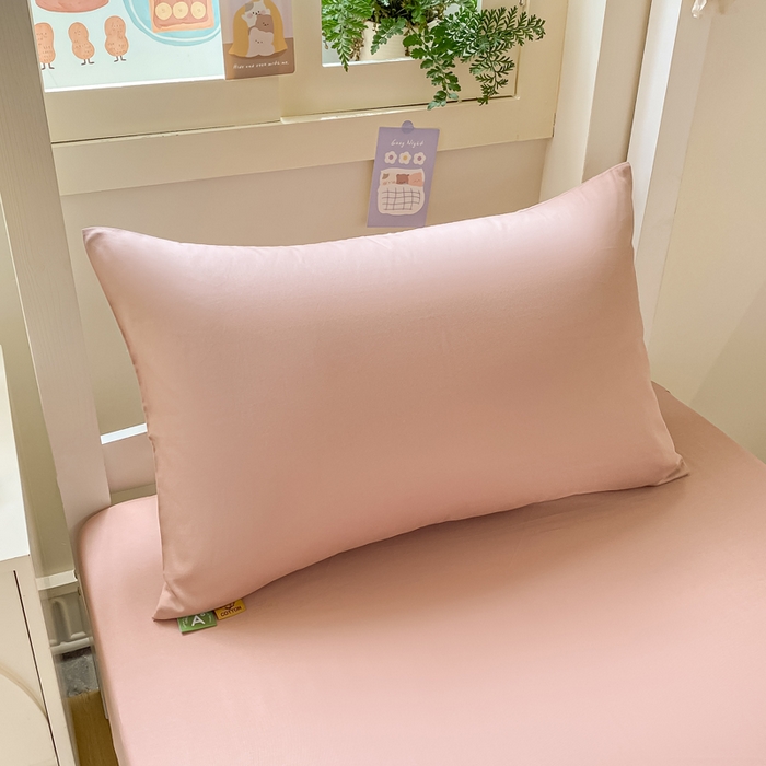 91家纺网 家纺一手货源 找家纺 凡客家居 2025新款全棉学生床笠三件套 豆沙粉