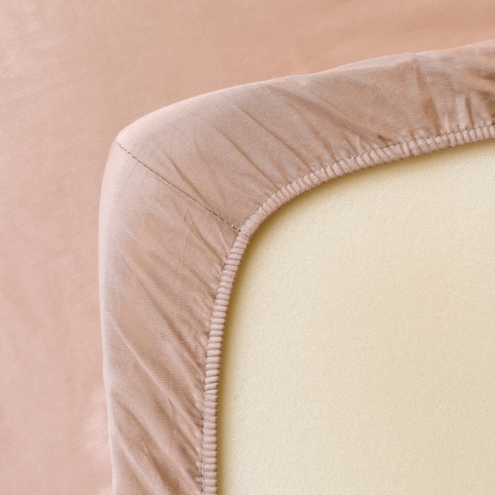 91家纺网 家纺一手货源 找家纺 凡客家居 2025新款全棉学生床笠三件套 豆沙粉