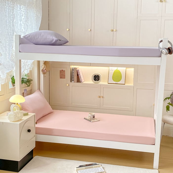 凡客家居 2025新款全棉学生床笠三件套 仙女粉