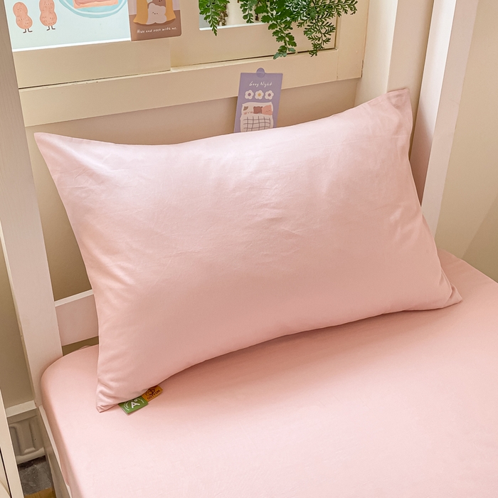 91家纺网 家纺一手货源 找家纺 凡客家居 2025新款全棉学生床笠三件套 仙女粉