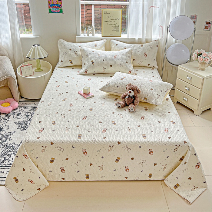 羽爱家纺 2025新款A类双面印花全棉水洗床盖套件-三件套 甜心派对