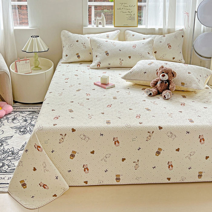 91家纺网 家纺一手货源 找家纺 羽爱家纺 2025新款A类双面印花全棉水洗床盖套件-三件套 甜心派对