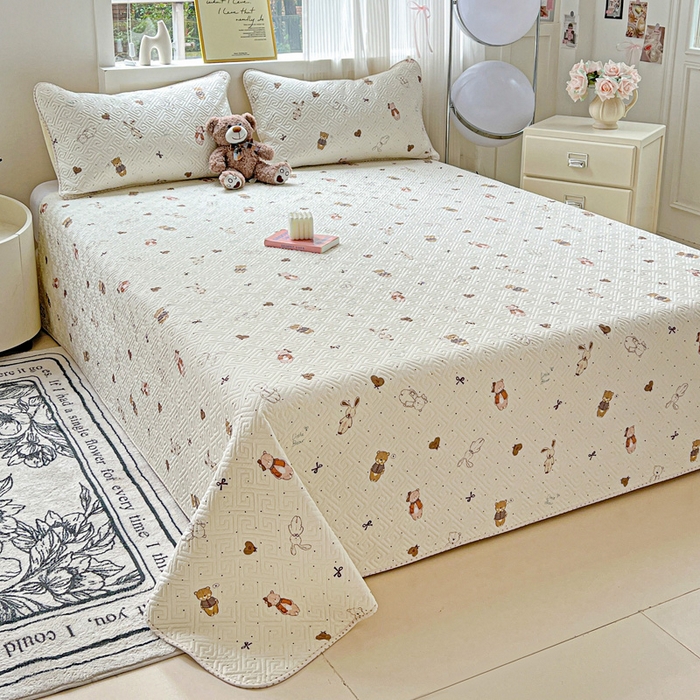 91家纺网 家纺一手货源 找家纺 羽爱家纺 2025新款A类双面印花全棉水洗床盖套件-三件套 甜心派对