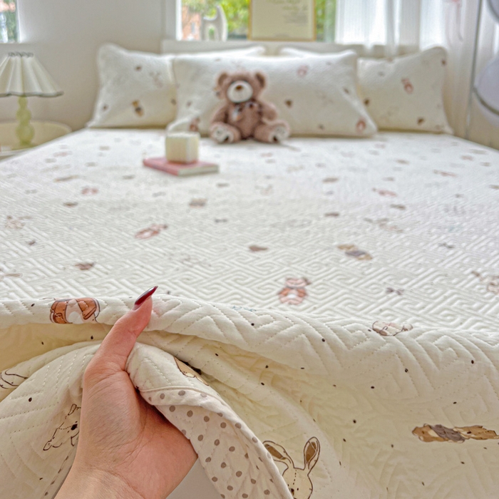 91家纺网 家纺一手货源 找家纺 羽爱家纺 2025新款A类双面印花全棉水洗床盖套件-三件套 甜心派对