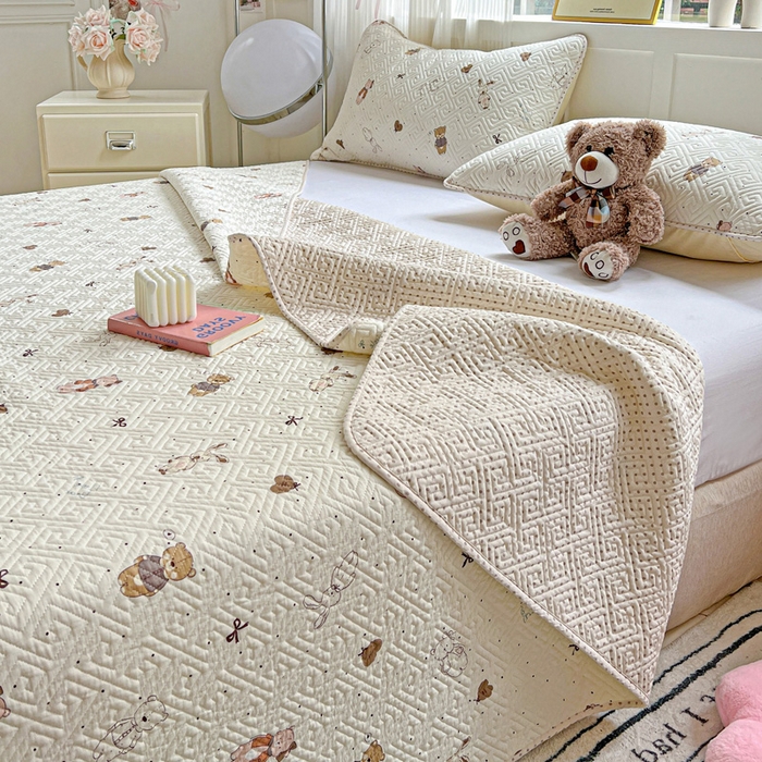 91家纺网 家纺一手货源 找家纺 羽爱家纺 2025新款A类双面印花全棉水洗床盖套件-三件套 甜心派对