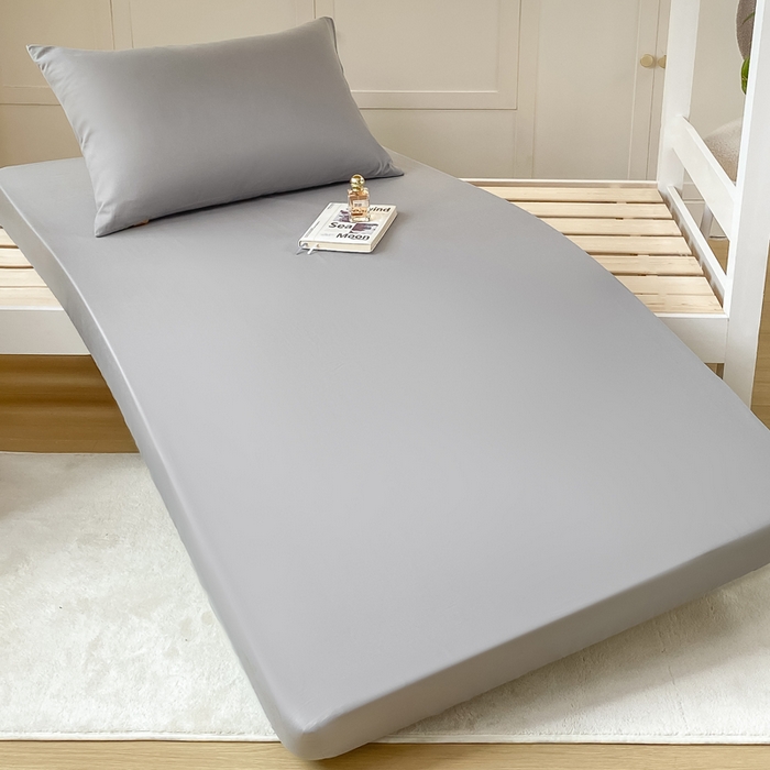 91家纺网 家纺一手货源 找家纺 凡客家居 2025新款全棉学生床笠三件套 雅灰