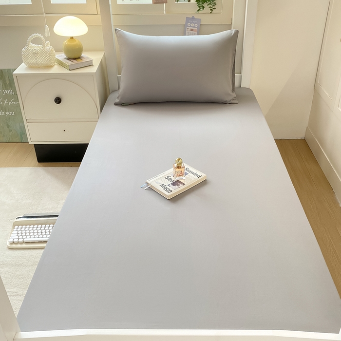 91家纺网 家纺一手货源 找家纺 凡客家居 2025新款全棉学生床笠三件套 雅灰