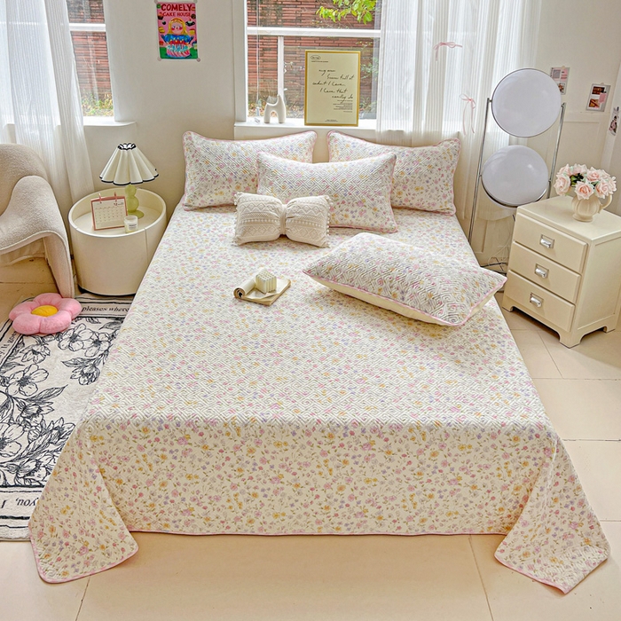 羽爱家纺 2025新款A类双面印花全棉水洗床盖套件-三件套 向阳花开