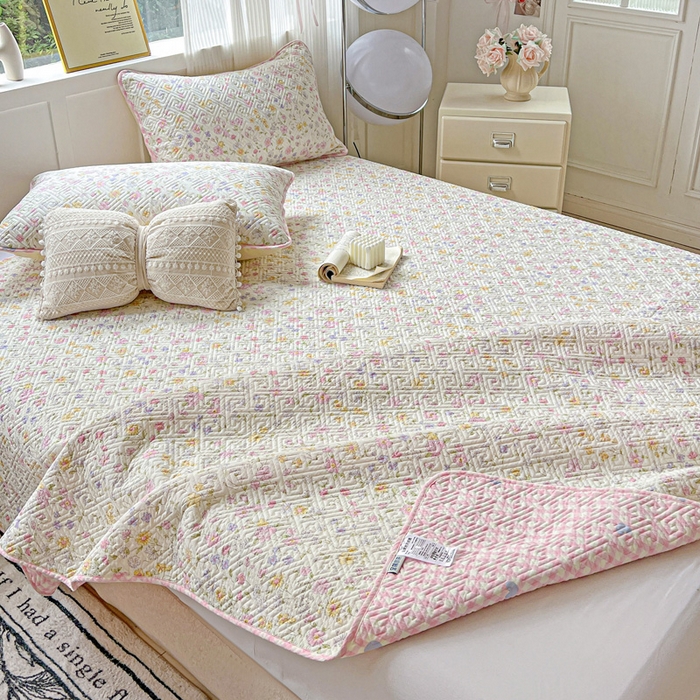 91家纺网 家纺一手货源 找家纺 羽爱家纺 2025新款A类双面印花全棉水洗床盖套件-三件套 向阳花开