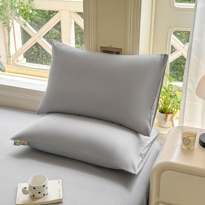 91家纺网 家纺一手货源 找家纺 凡客家居 2025新款全棉纯色简约枕套系列 雅灰