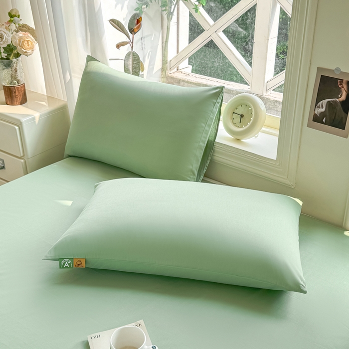 凡客家居 2025新款全棉纯色简约枕套系列 中绿