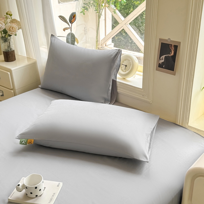凡客家居 2025新款全棉纯色简约枕套系列 雅灰