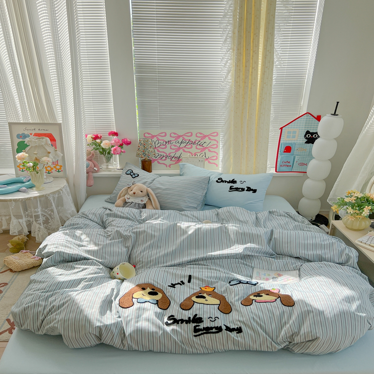 （总）子钦家纺 2025新款云朵棉水洗棉INS风毛巾绣四件套