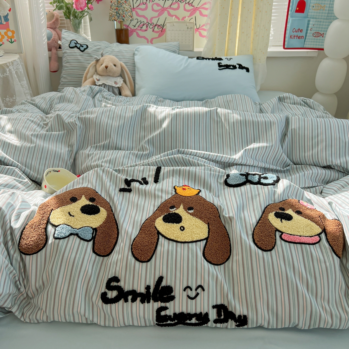 91家纺网 家纺一手货源 找家纺 （总）子钦家纺 2025新款云朵棉水洗棉INS风毛巾绣四件套